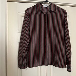 Medium 70s striped Blouse | Vintage Boho Blouse | Long Sleeve Blouse